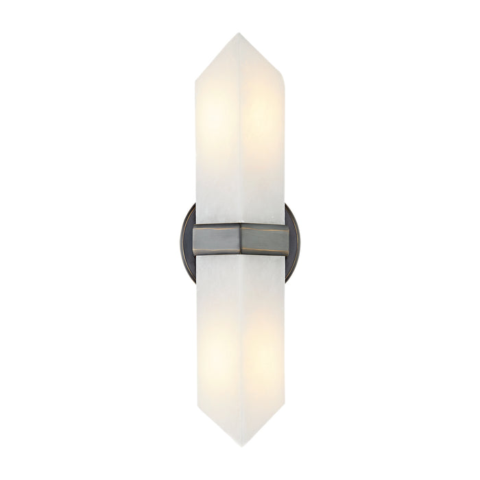 Valencia Two Light Vanity Urban Bronze/Alabaster-Sconces-Alora-Lighting Design Store