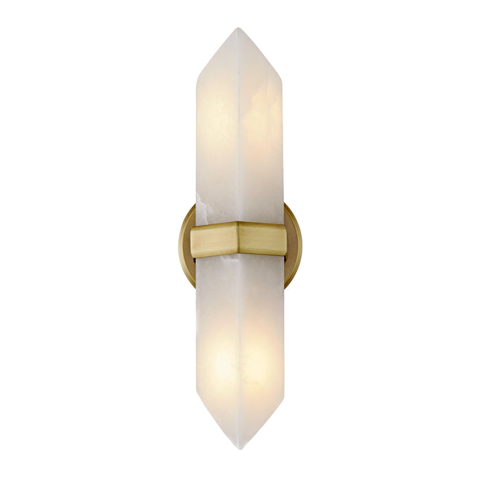 Valencia Two Light Vanity Vintage Brass/Alabaster-Sconces-Alora-Lighting Design Store