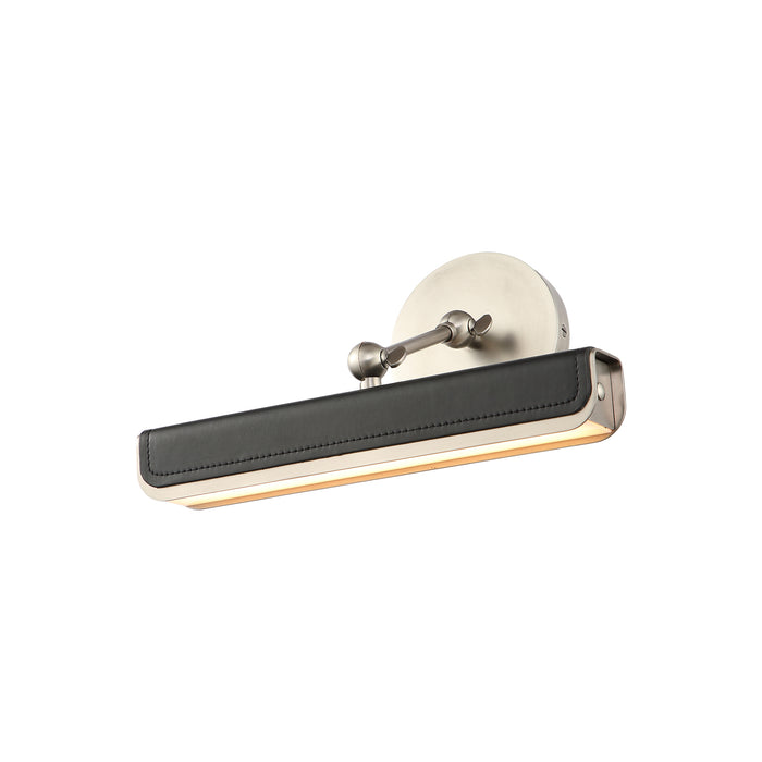 Valise Picture LED Wall Sconce Aged Nickel/Tuxedo Leather-Specialty Items-Alora-Lighting Design Store
