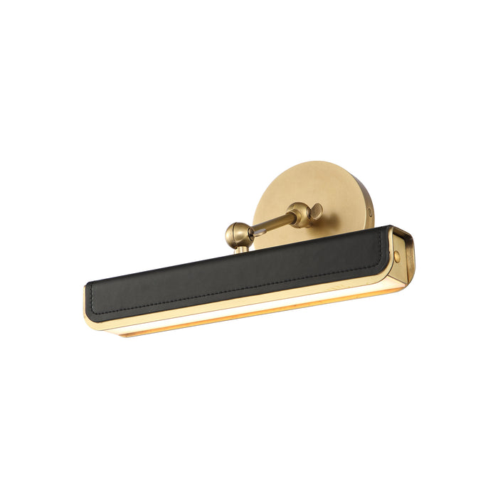 Valise Picture LED Wall Sconce Vintage Brass/Tuxedo Leather-Specialty Items-Alora-Lighting Design Store