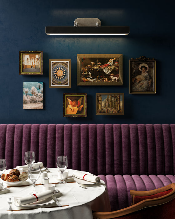 Valise Picture LED Wall Sconce Aged Nickel/Tuxedo Leather-Specialty Items-Alora-Lighting Design Store