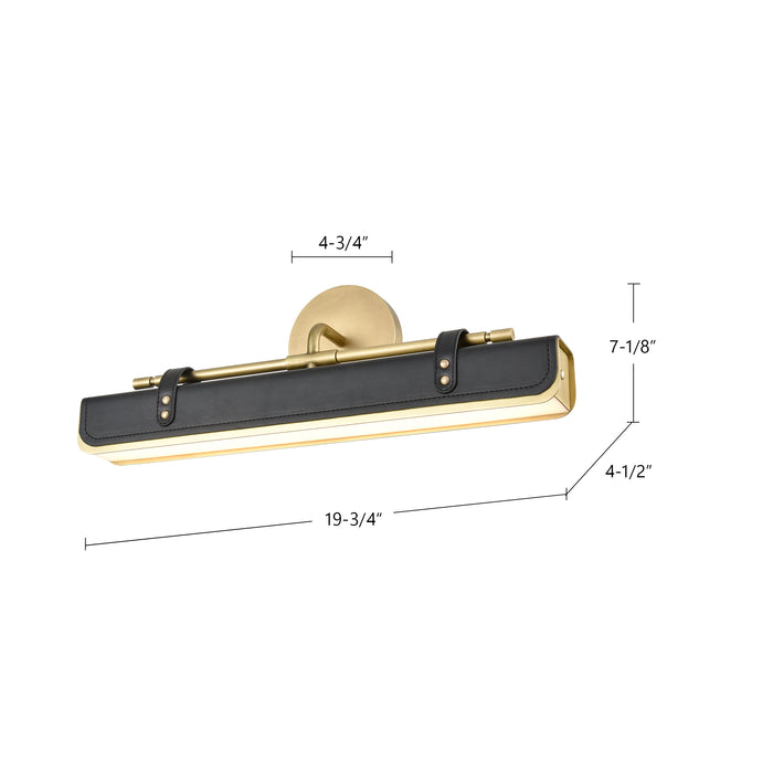 Valise LED Wall Sconce Vintage Brass/Tuxedo Leather-Specialty Items-Alora-Lighting Design Store