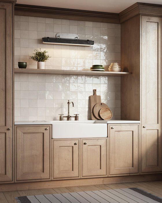 Valise LED Wall Sconce Aged Nickel/Tuxedo Leather-Bathroom Fixtures-Alora-Lighting Design Store