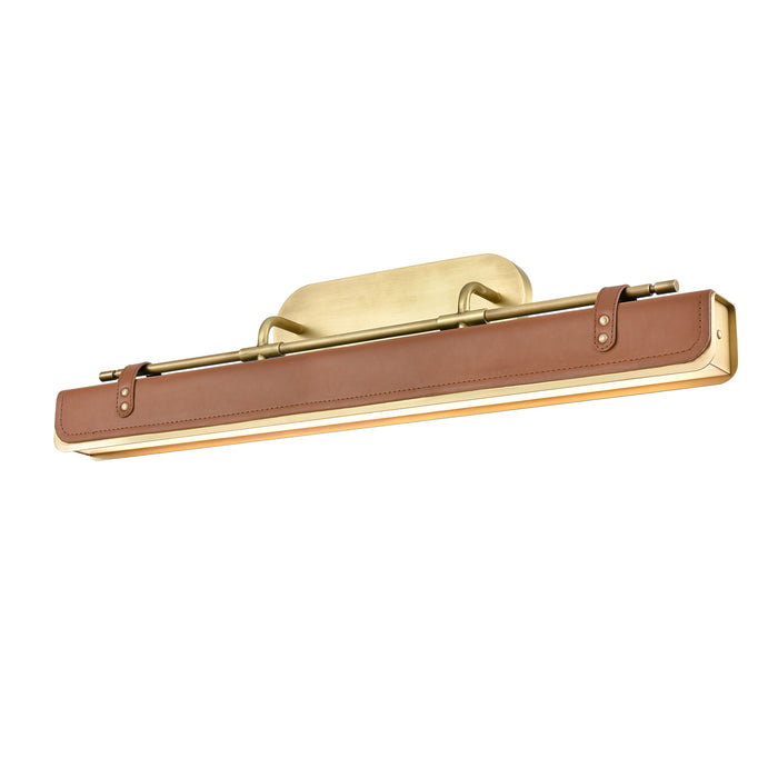 Valise LED Wall Sconce Vintage Brass/Cognac Leather-Bathroom Fixtures-Alora-Lighting Design Store