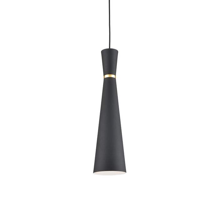 Vanderbilt One Light Pendant Black With Gold Detail-Mini Pendants-Kuzco Lighting-Lighting Design Store