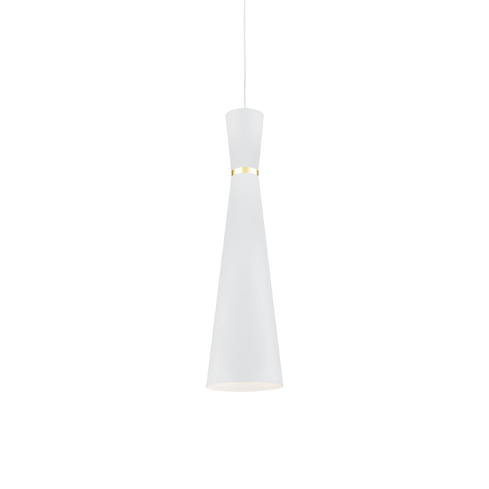 Vanderbilt One Light Pendant White With Gold Detail-Mini Pendants-Kuzco Lighting-Lighting Design Store