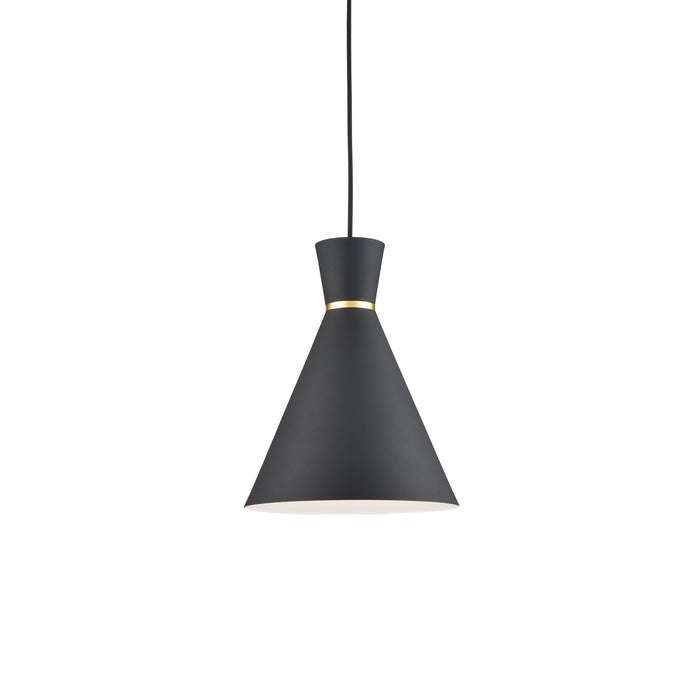 Vanderbilt One Light Pendant Black With Gold Detail-Mini Pendants-Kuzco Lighting-Lighting Design Store