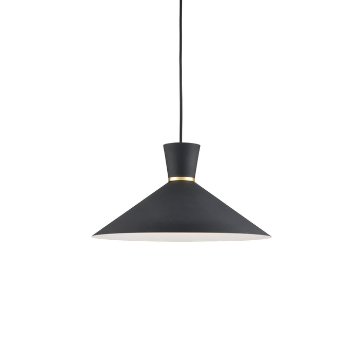 Vanderbilt One Light Pendant Black With Gold Detail-Pendants-Kuzco Lighting-Lighting Design Store