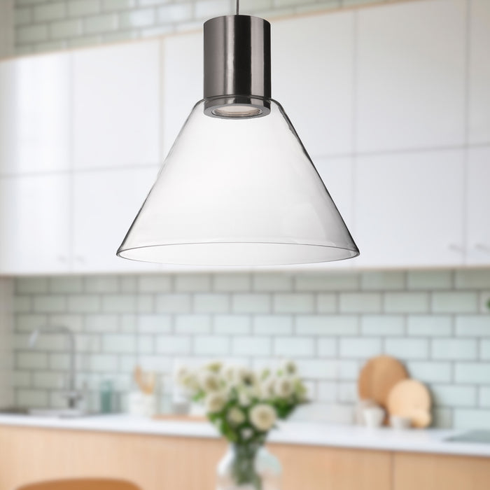Vanier LED Pendant Brushed Nickel-Pendants-Kuzco Lighting-Lighting Design Store