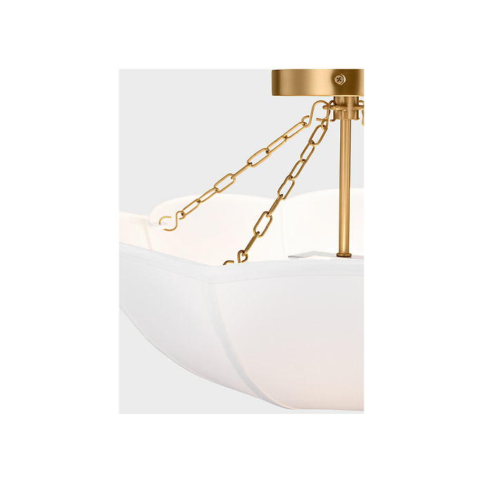Stassi Two Light Semi Flush Mount Burnished Brass-Semi-Flush Mts.-Visual Comfort Studio-Lighting Design Store