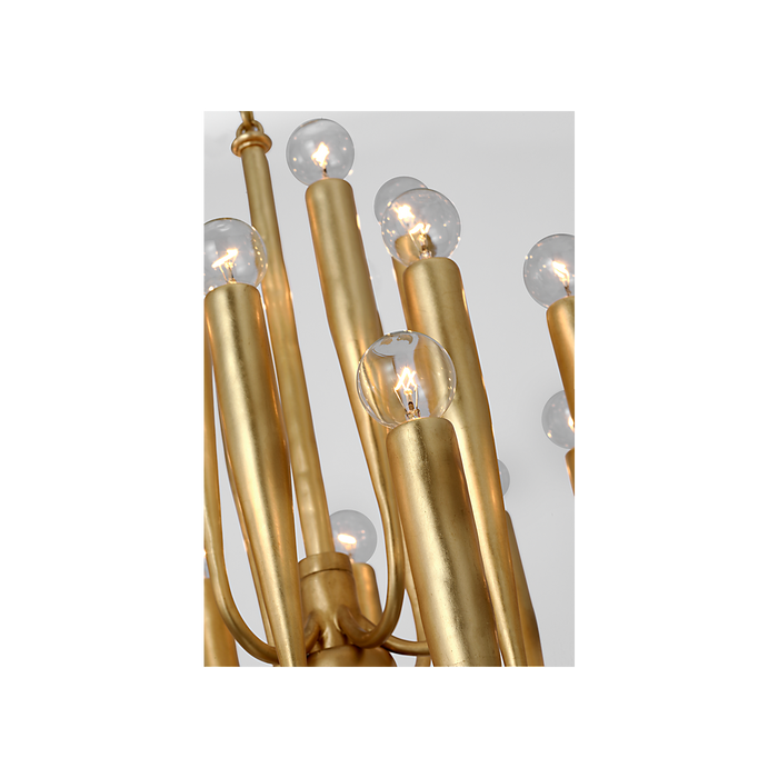 Acadia LED Chandelier Antique Gold Leaf