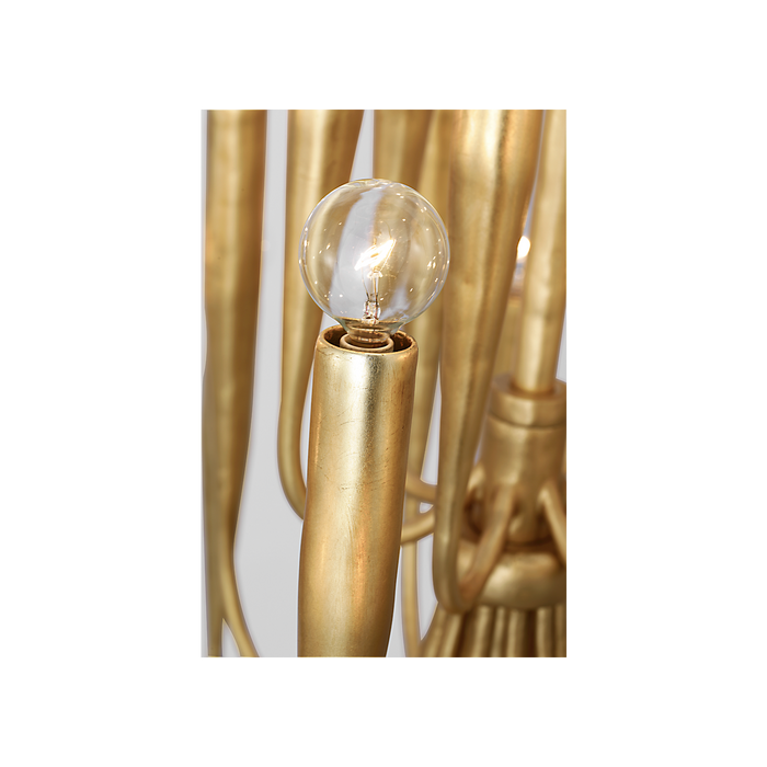 Acadia LED Chandelier Antique Gold Leaf