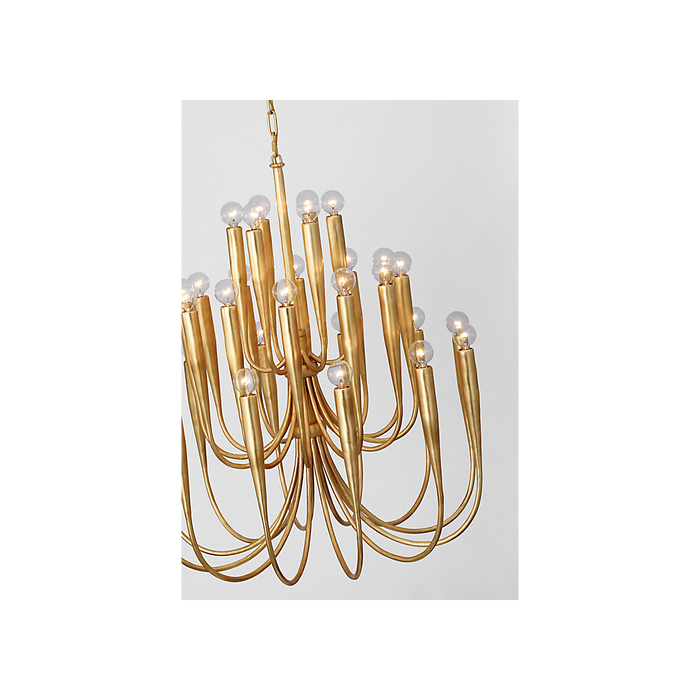 Acadia LED Chandelier Antique Gold Leaf