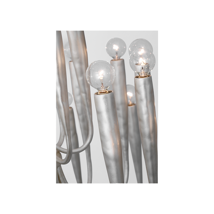 Acadia LED Chandelier Burnished Silver Leaf