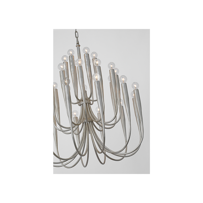 Acadia LED Chandelier Burnished Silver Leaf