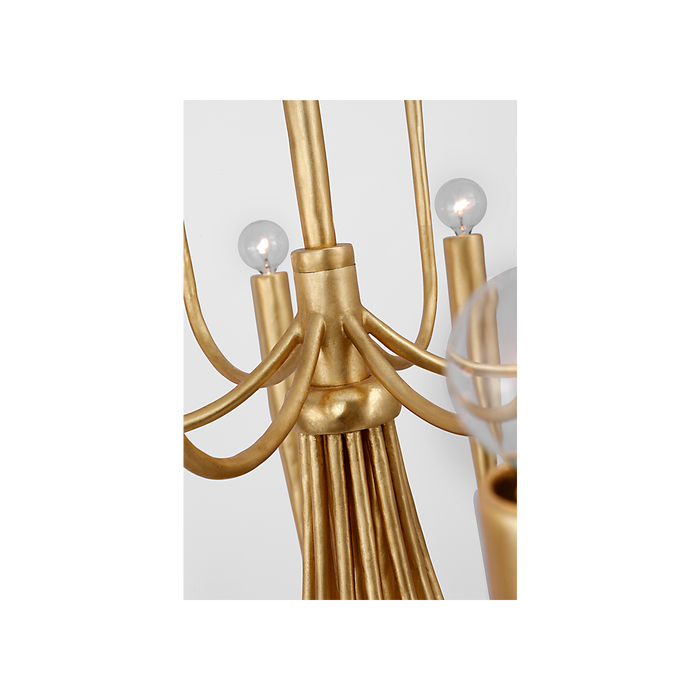 Acadia LED Chandelier Antique Gold Leaf
