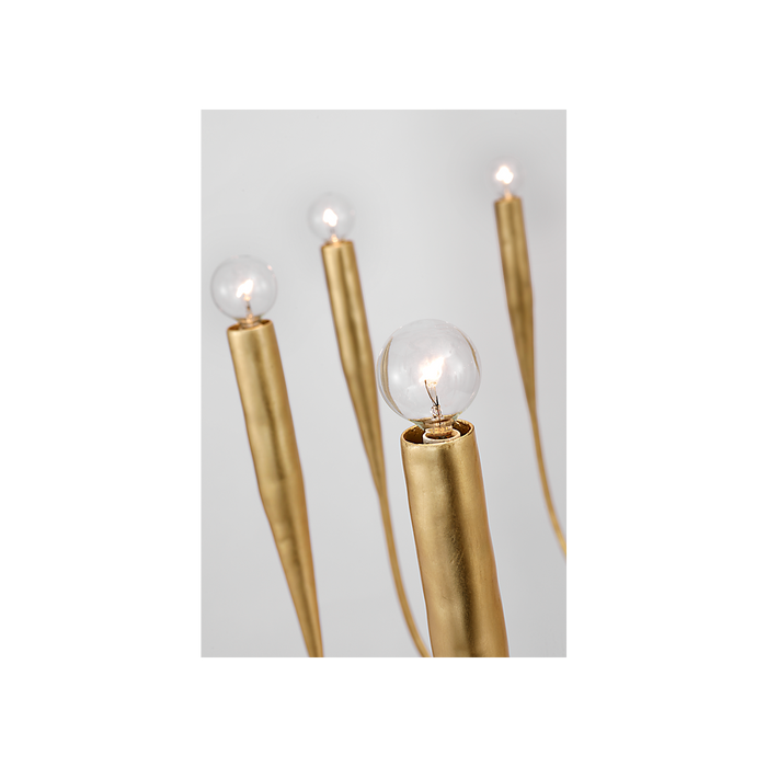 Acadia LED Chandelier Antique Gold Leaf