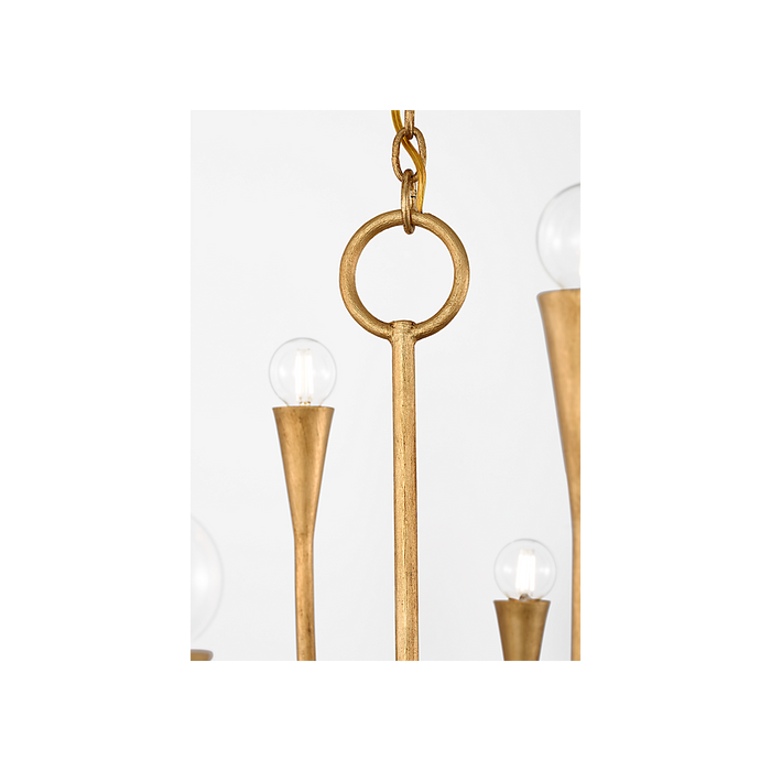 Marini LED Chandelier Antique Gold Leaf