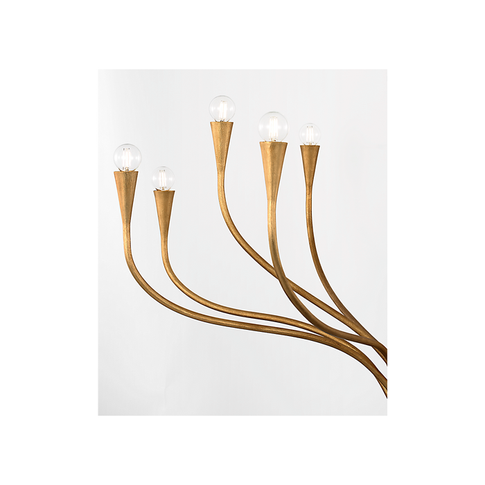 Marini LED Chandelier Antique Gold Leaf