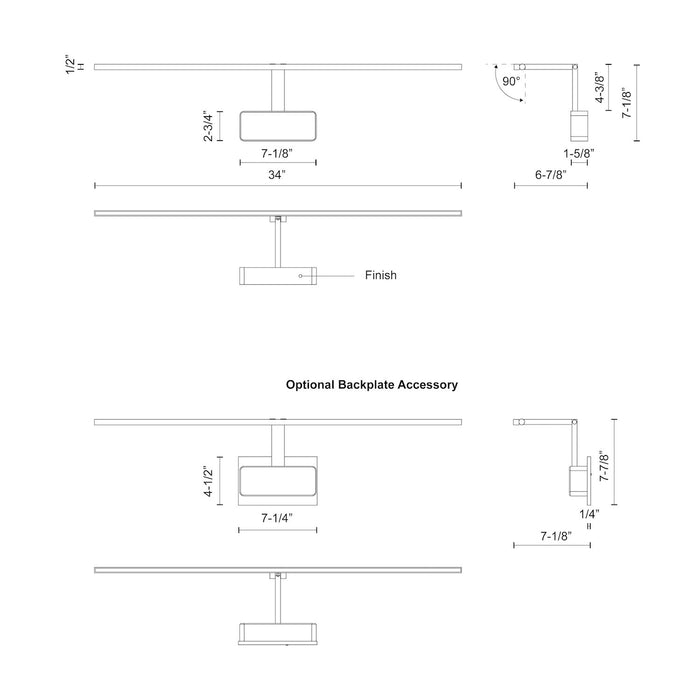 Vega Minor Picture LED Wall/Picture Light Black-Specialty Items-Kuzco Lighting-Lighting Design Store