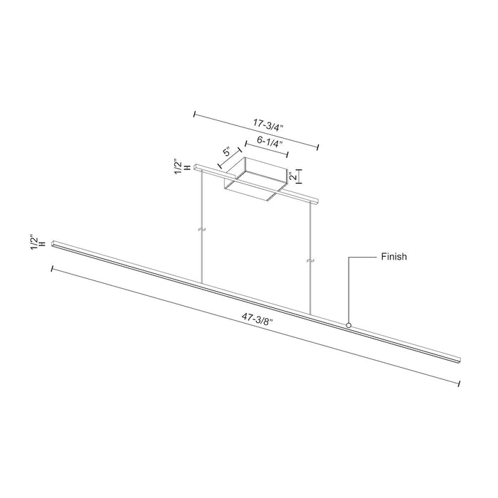 Vega Minor LED Linear Pendant Brushed Nickel-Linear/Island-Kuzco Lighting-Lighting Design Store
