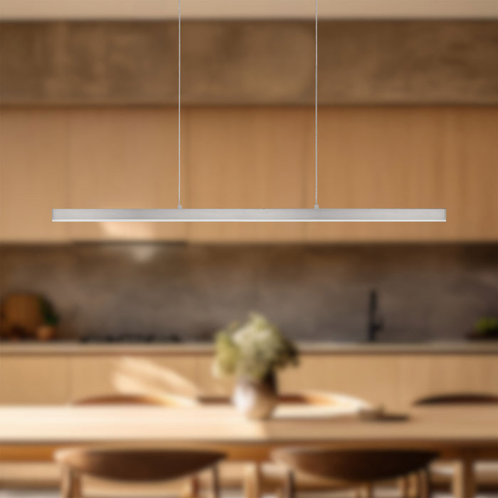 Vega LED Pendant Brushed Nickel-Linear/Island-Kuzco Lighting-Lighting Design Store