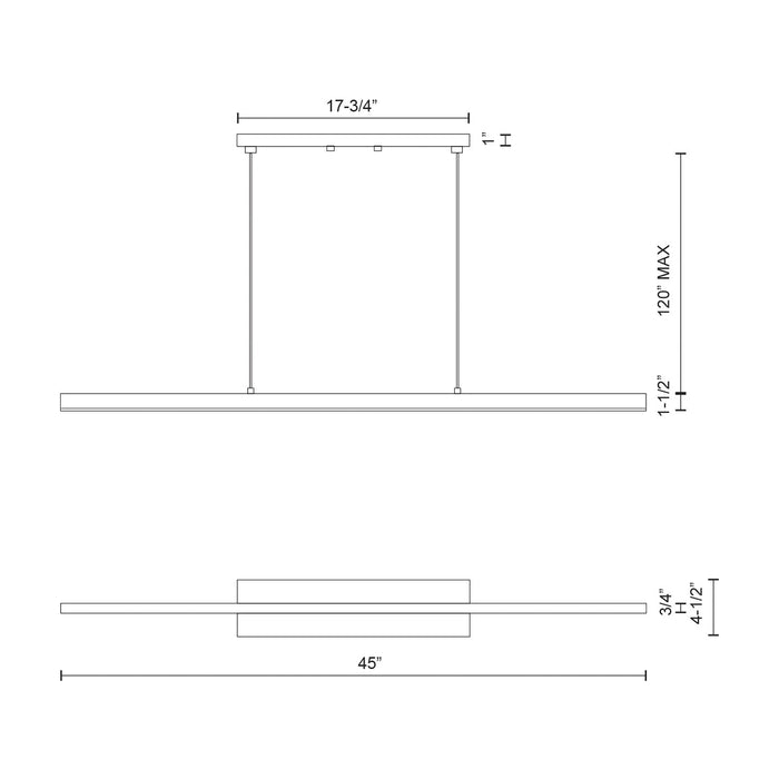 Vega LED Pendant Brushed Gold-Linear/Island-Kuzco Lighting-Lighting Design Store