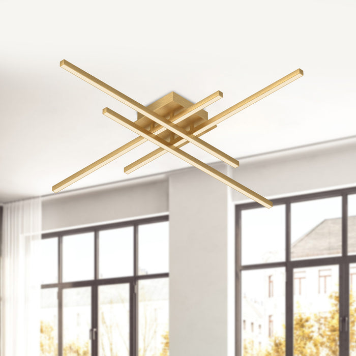 Vega Minor LED Flush Mount Brushed Gold-Semi-Flush Mts.-Kuzco Lighting-Lighting Design Store