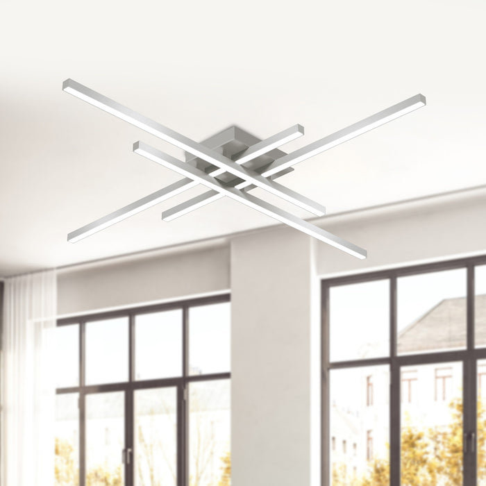 Vega Minor LED Flush Mount Brushed Nickel-Flush Mounts-Kuzco Lighting-Lighting Design Store