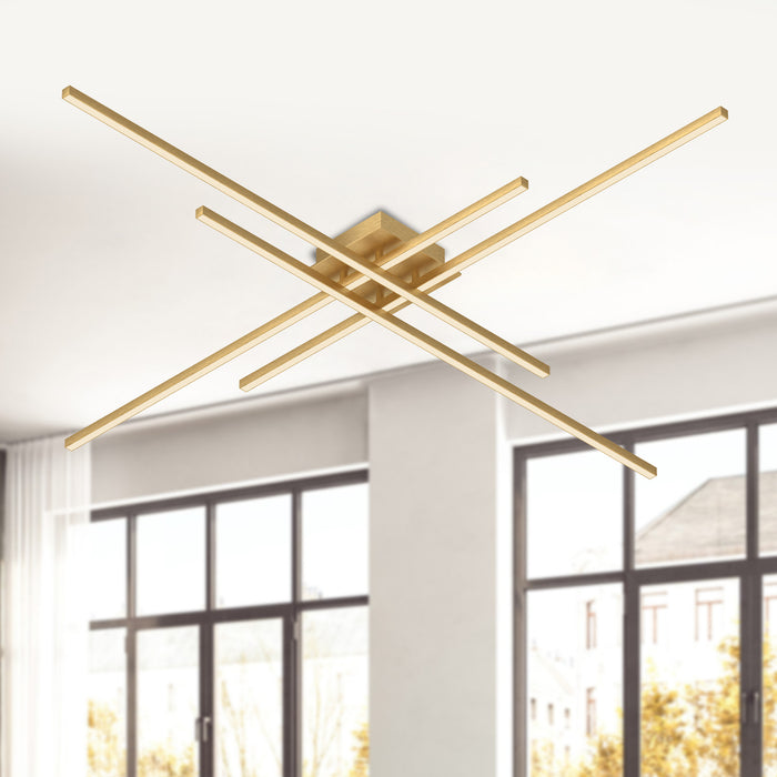 Vega Minor LED Flush Mount Brushed Gold-Semi-Flush Mts.-Kuzco Lighting-Lighting Design Store