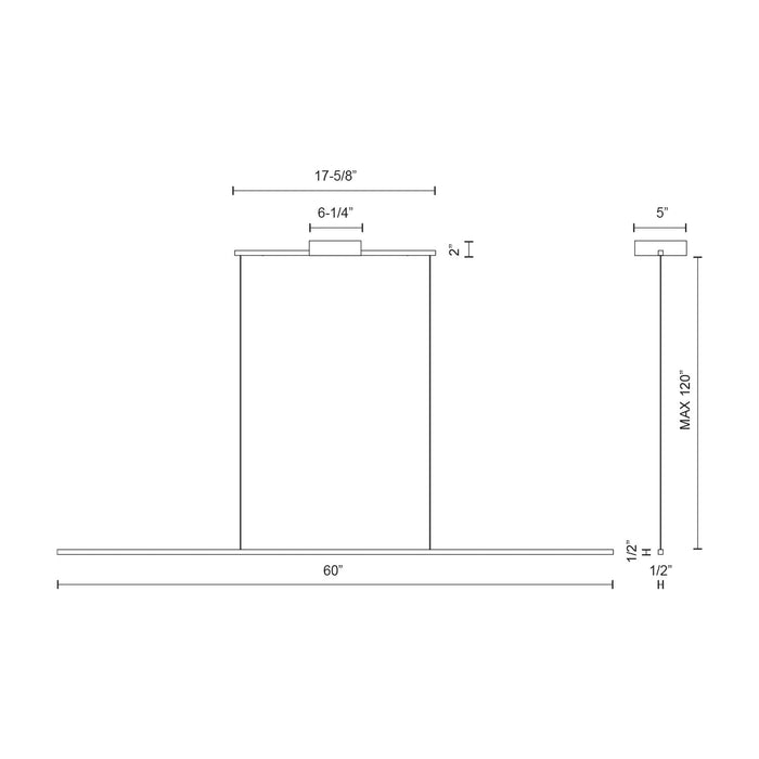 Vega Minor LED Linear Pendant Brushed Nickel-Linear/Island-Kuzco Lighting-Lighting Design Store