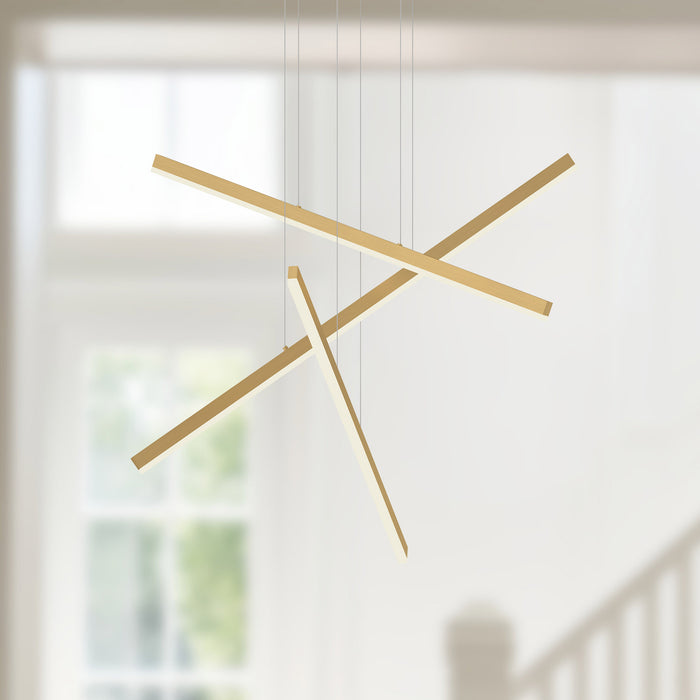 Vega LED Pendant Brushed Gold-Linear/Island-Kuzco Lighting-Lighting Design Store