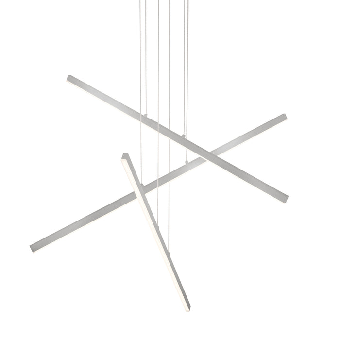 Vega LED Pendant Brushed Nickel-Large Chandeliers-Kuzco Lighting-Lighting Design Store