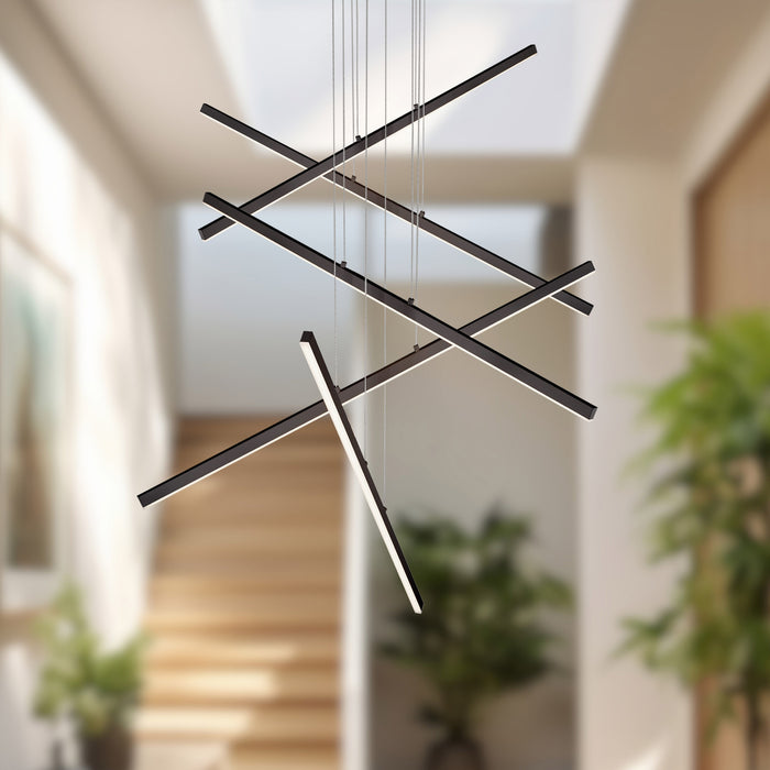 Vega LED Pendant Black-Large Chandeliers-Kuzco Lighting-Lighting Design Store