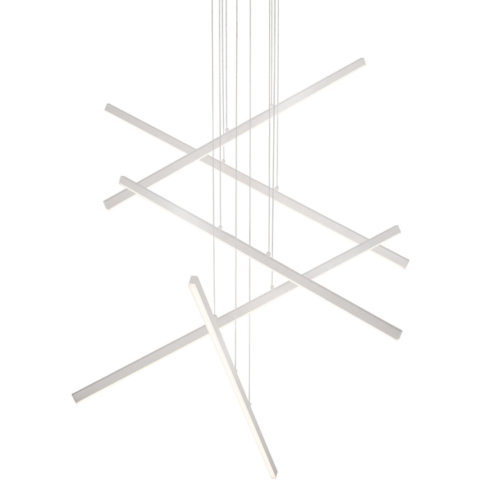 Vega LED Pendant Brushed Nickel-Large Chandeliers-Kuzco Lighting-Lighting Design Store