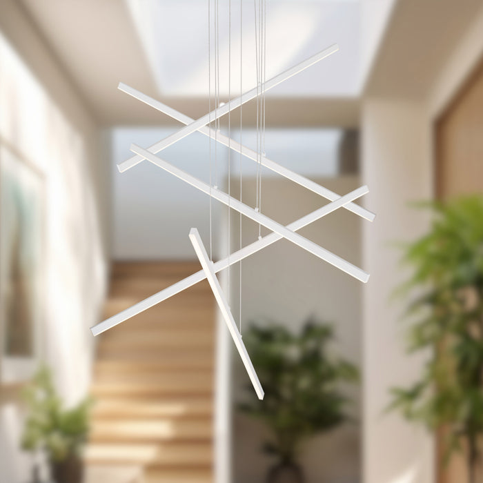 Vega LED Pendant White-Large Chandeliers-Kuzco Lighting-Lighting Design Store