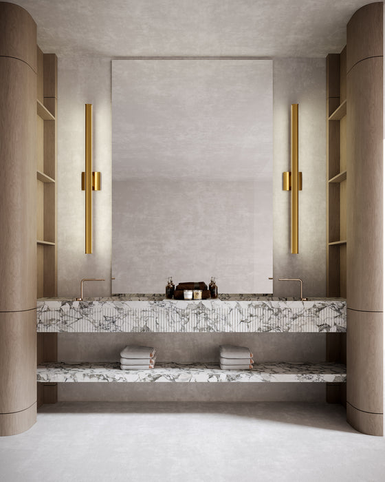 Vera LED Vanity Light Brushed Gold-Bathroom Fixtures-Kuzco Lighting-Lighting Design Store