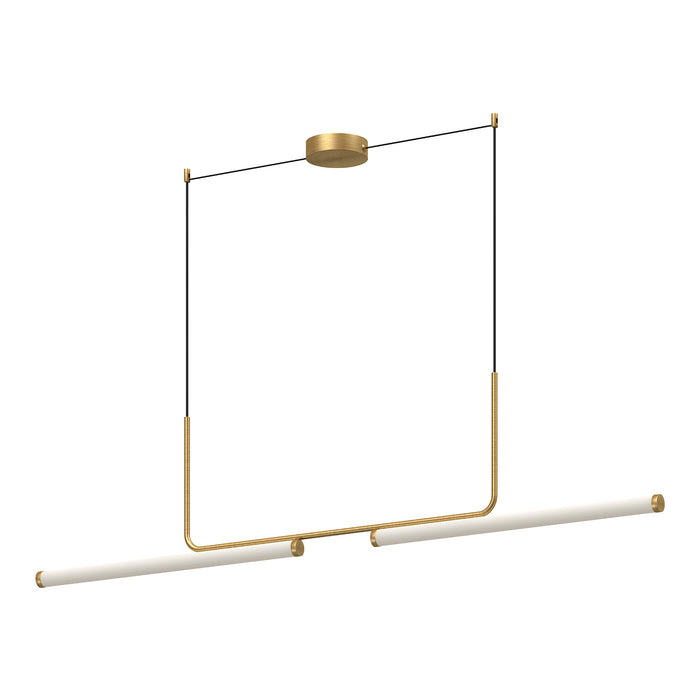 Vesper LED Linear Pendant Brushed Gold-Linear/Island-Kuzco Lighting-Lighting Design Store