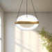 Virgo LED Pendant Brushed Gold/Opal Glass-Pendants-Kuzco Lighting-Lighting Design Store