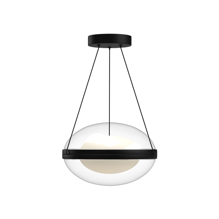 Virgo LED Pendant Black/Opal Glass-Pendants-Kuzco Lighting-Lighting Design Store