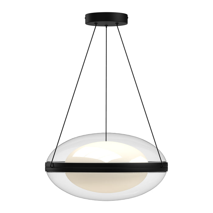 Virgo LED Pendant Black/Opal Glass-Pendants-Kuzco Lighting-Lighting Design Store