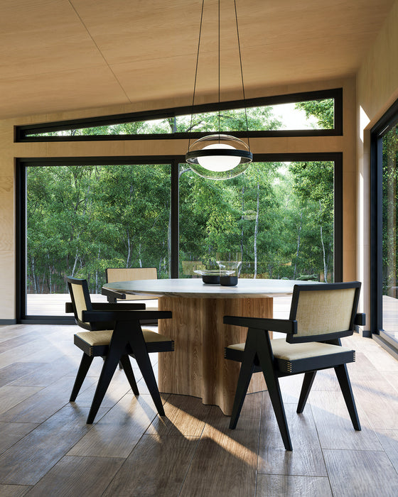 Virgo LED Pendant Black/Opal Glass-Pendants-Kuzco Lighting-Lighting Design Store