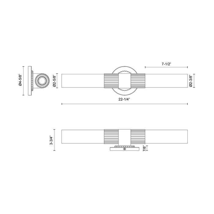 Rue Two Light Vanity Brushed Gold-Bathroom Fixtures-Alora-Lighting Design Store
