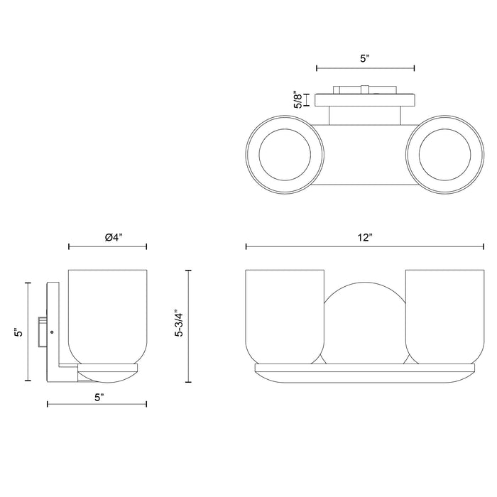 Cedar LED Vanity Black/Clear-Bathroom Fixtures-Kuzco Lighting-Lighting Design Store
