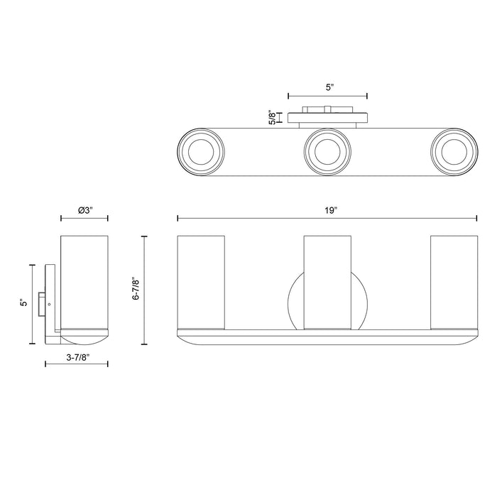 Birch LED Vanity Brushed Gold/Clear-Bathroom Fixtures-Kuzco Lighting-Lighting Design Store