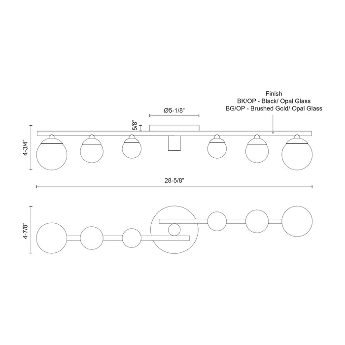 Juniper LED Vanity Black/Opal Glass-Bathroom Fixtures-Kuzco Lighting-Lighting Design Store