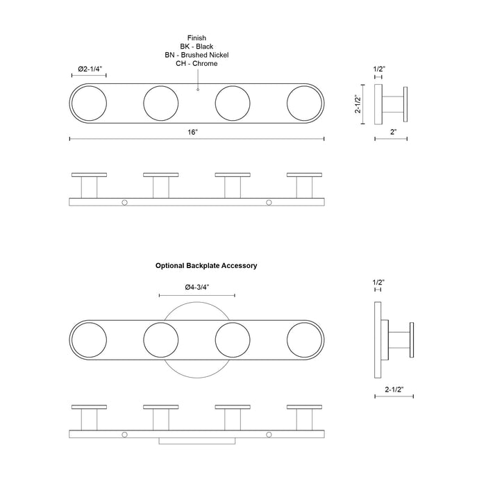Edna LED Bathroom Fixture Black-Bathroom Fixtures-Kuzco Lighting-Lighting Design Store