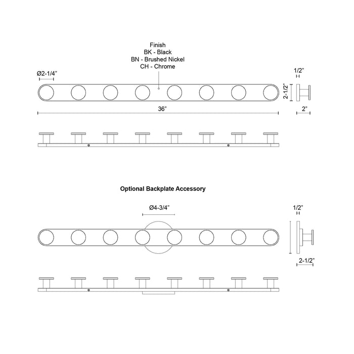 Edna LED Bathroom Fixture Black-Bathroom Fixtures-Kuzco Lighting-Lighting Design Store