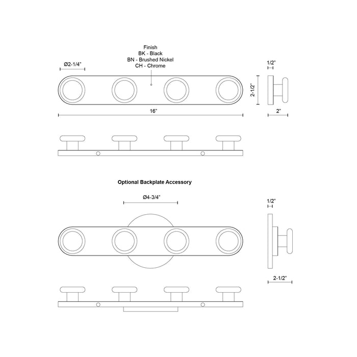 Rezz LED Bathroom Fixture Brushed Nickel-Bathroom Fixtures-Kuzco Lighting-Lighting Design Store