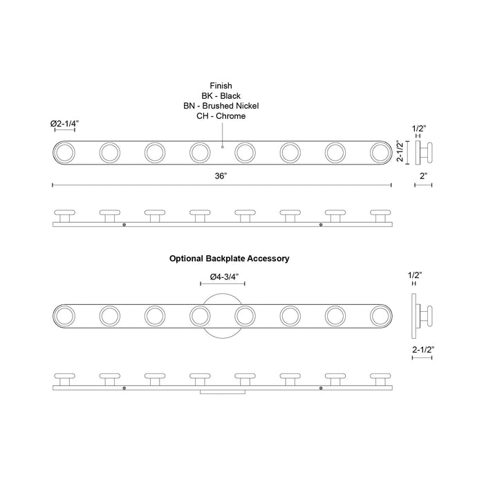 Rezz LED Bathroom Fixture Brushed Nickel-Bathroom Fixtures-Kuzco Lighting-Lighting Design Store